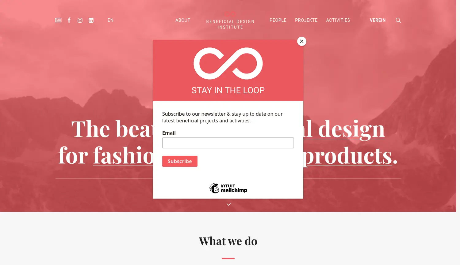 Website der Firma BENEFICIAL DESIGN INSTITUTE GmbH