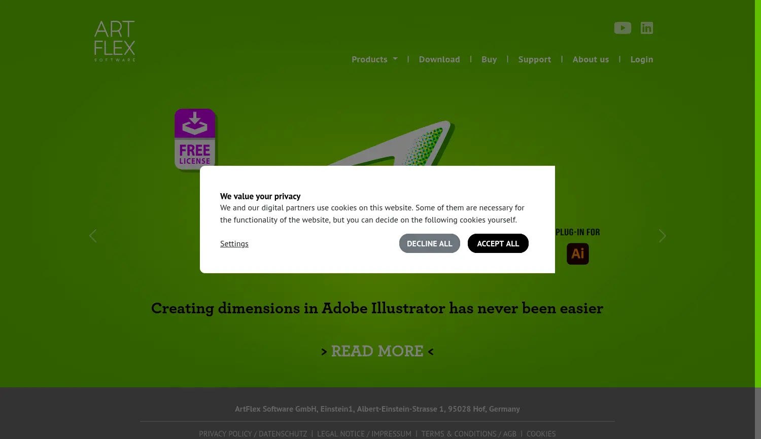 Website der Firma ArtFlex Software GmbH