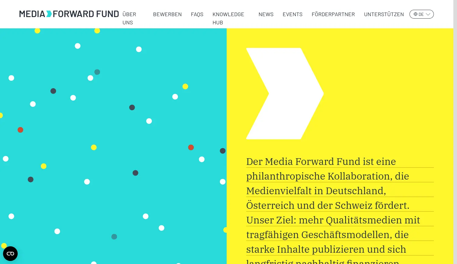 Website der Firma Media Forward Fund gGmbH