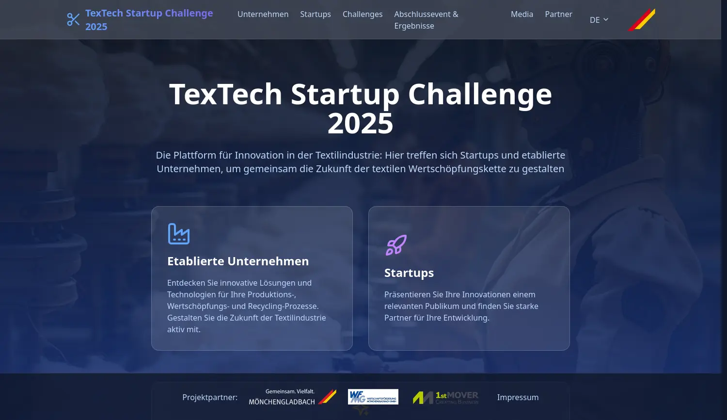 Website der Firma Stadt Mönchengladbach