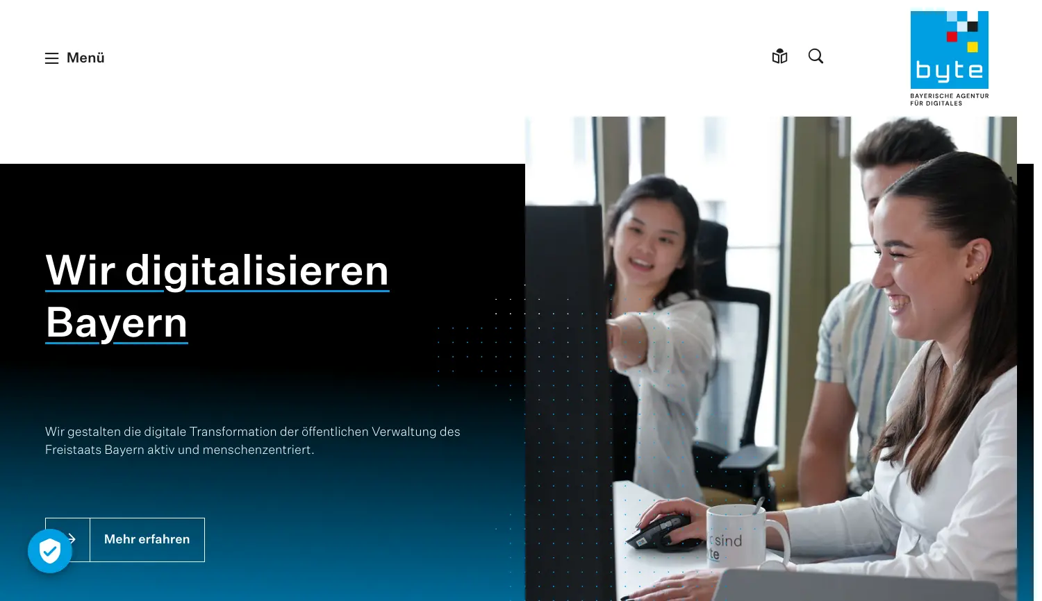 Website der Firma byte - Bayerische Agentur für Digitales GmbH