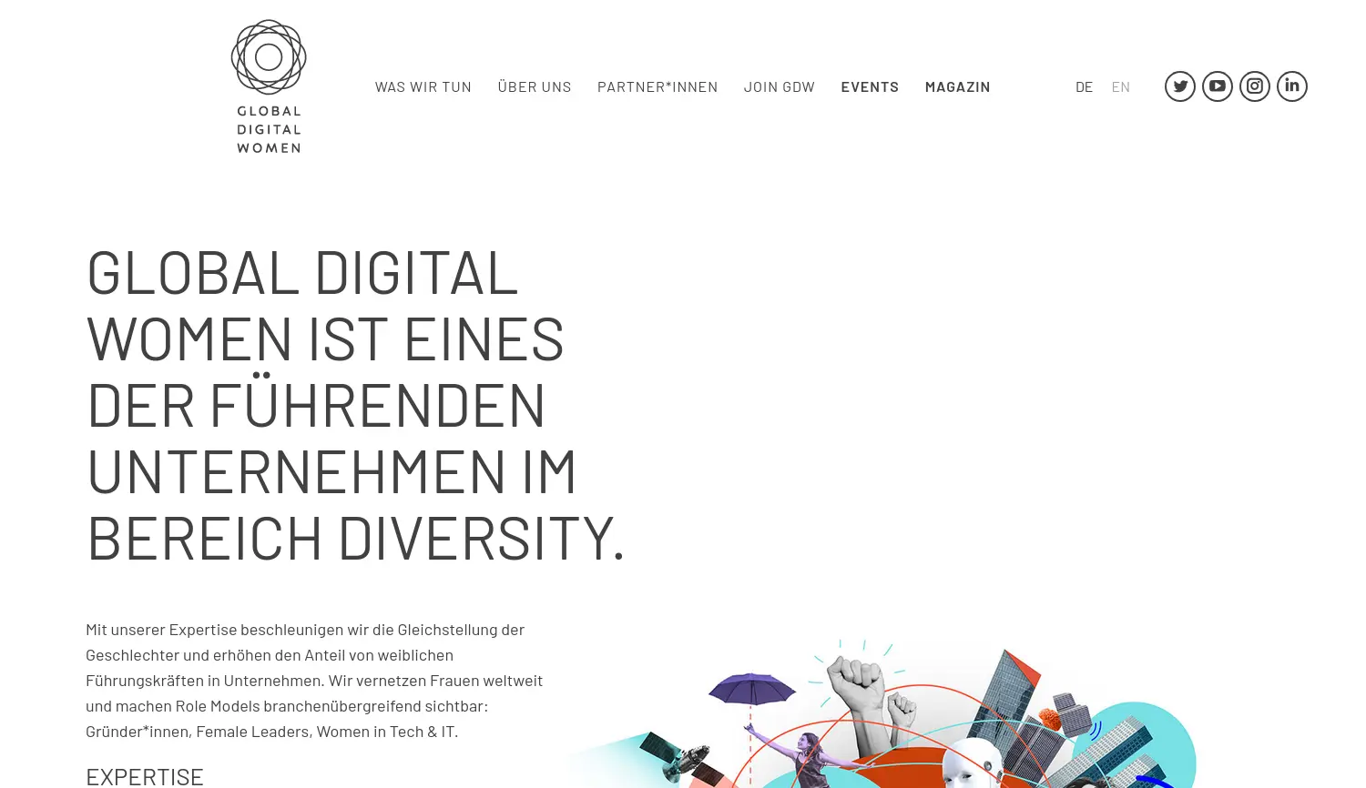 Website der Firma GDW Global Digital Women GmbH