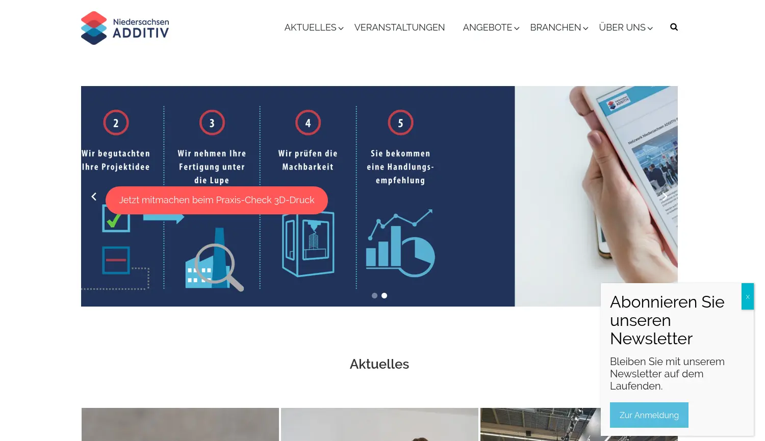 Website der Firma Laser Zentrum Hannover e.V.