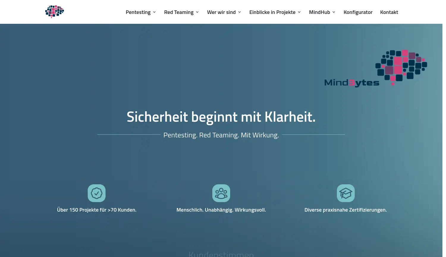 Website der Firma MindBytes GmbH