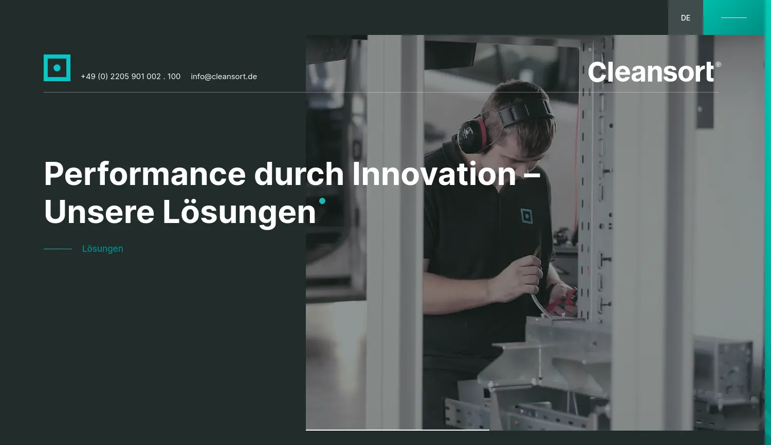 Website der Firma Cleansort GmbH