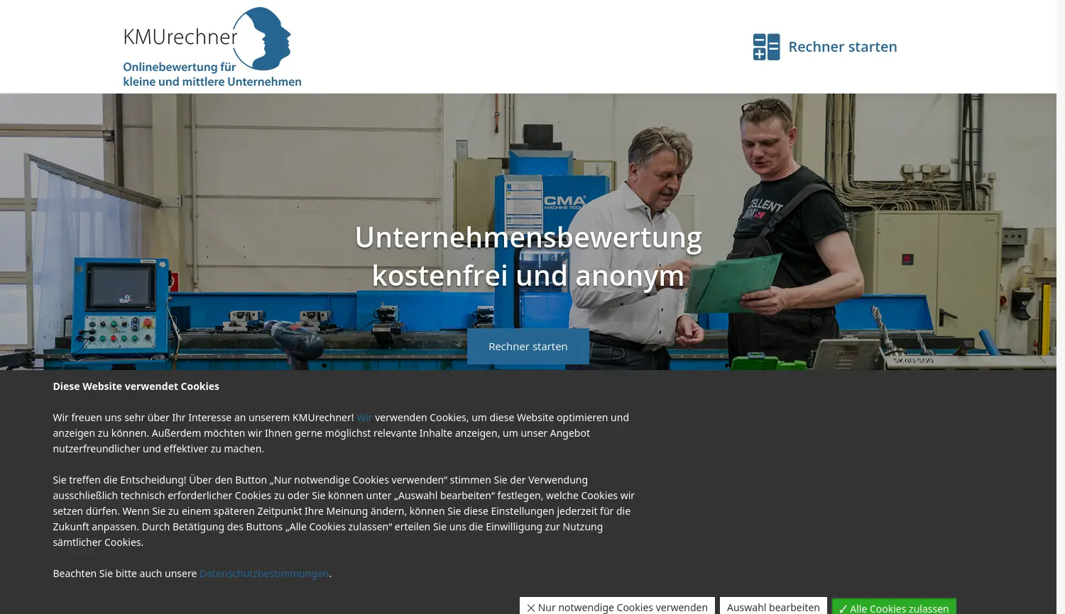 Website der Firma Unternehmensbewertung in Deutschland (UbiD) e.V.
