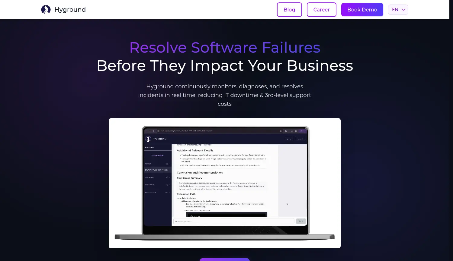 Website der Firma Hyground GmbH