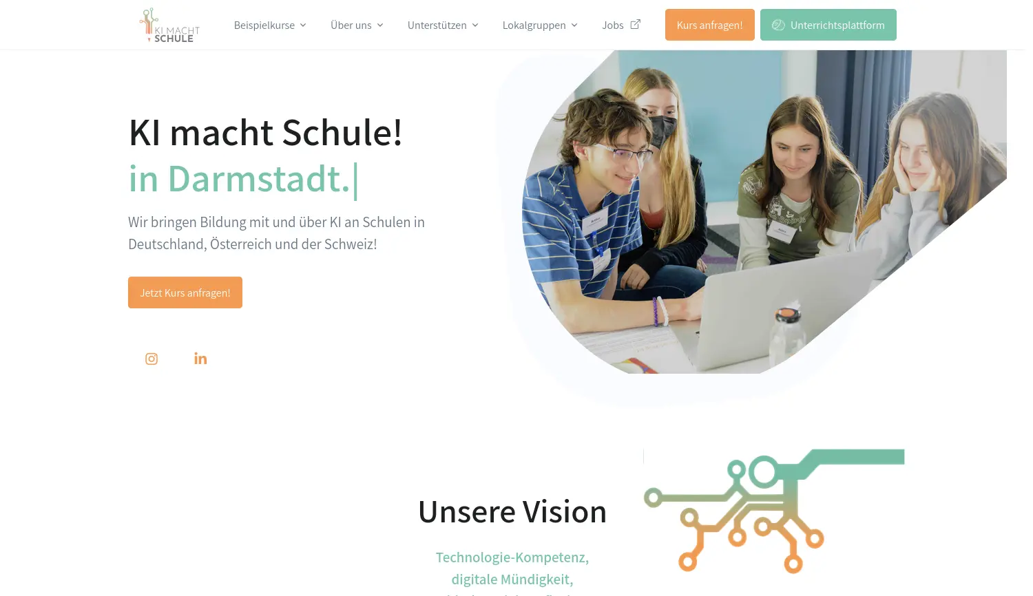Website der Firma KI macht Schule gGmbH