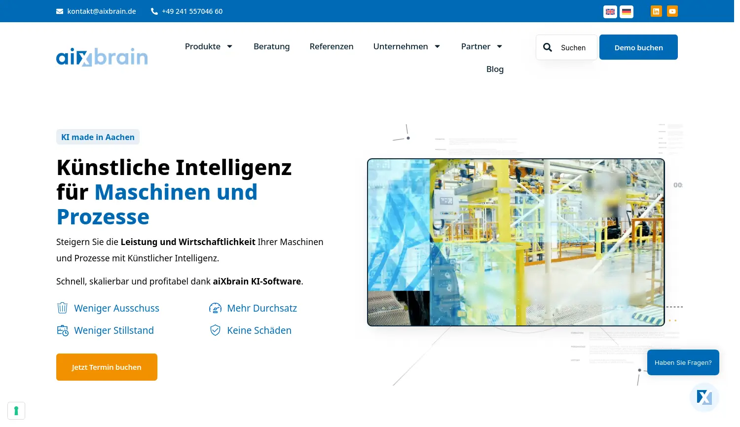 Website der Firma aiXbrain GmbH