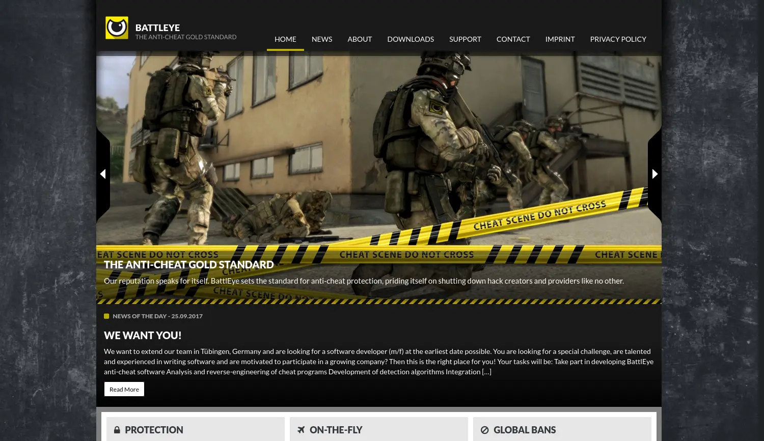 Website der Firma BattlEye Innovations e.K.