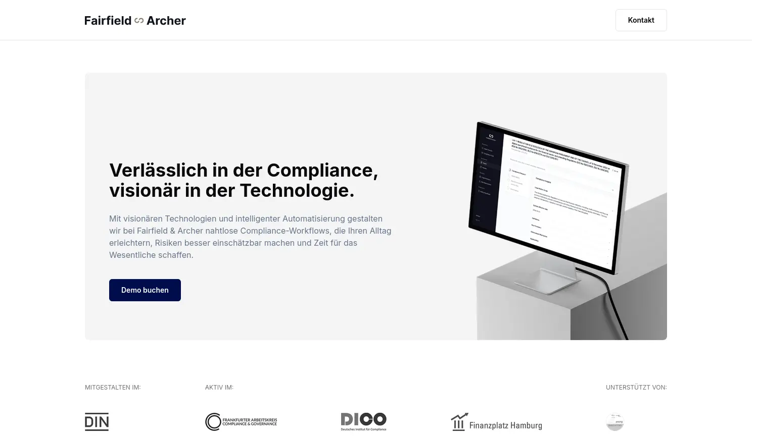Website der Firma Fairfield & Archer