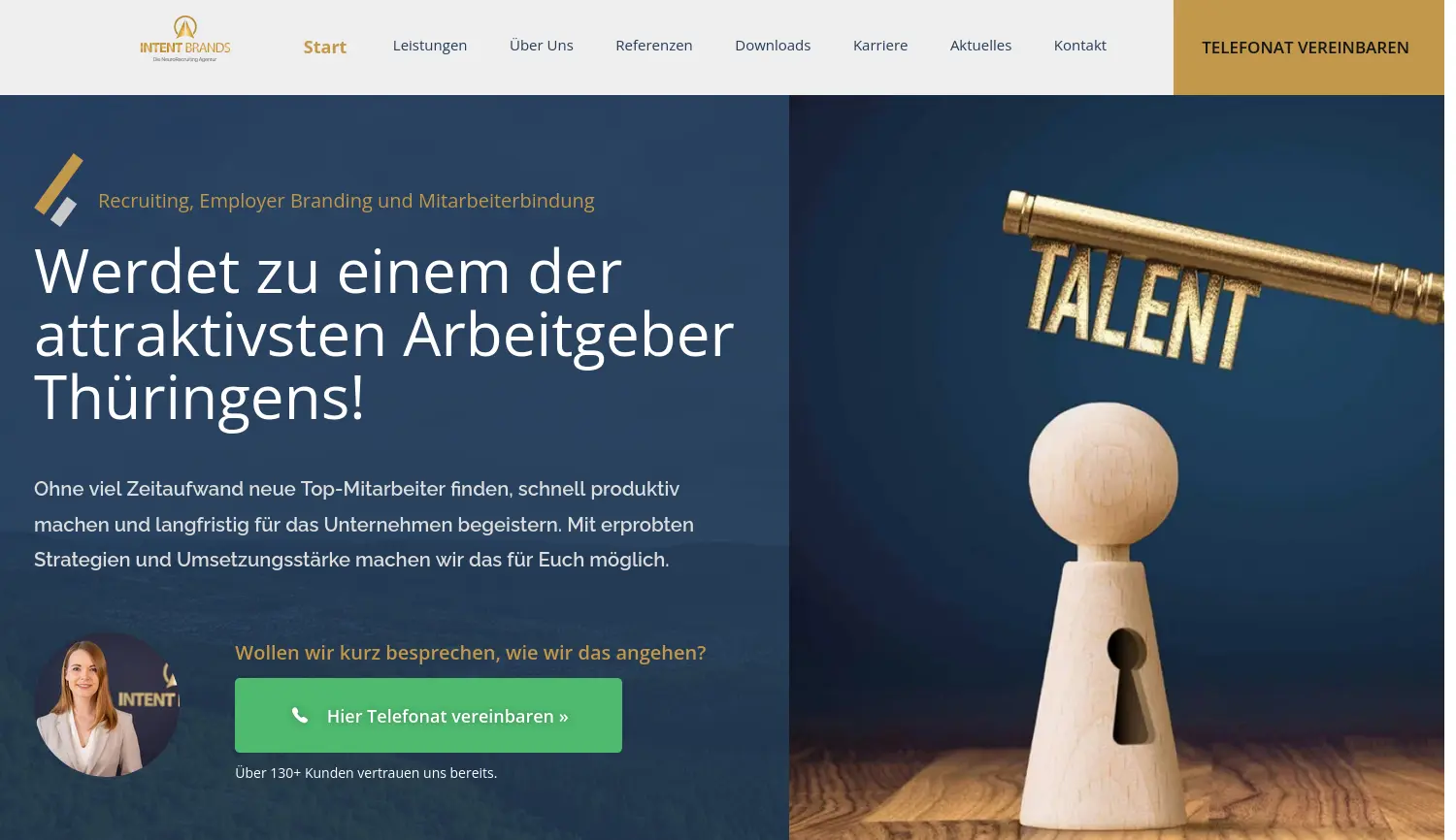 Website der Firma INTENT BRANDS GmbH