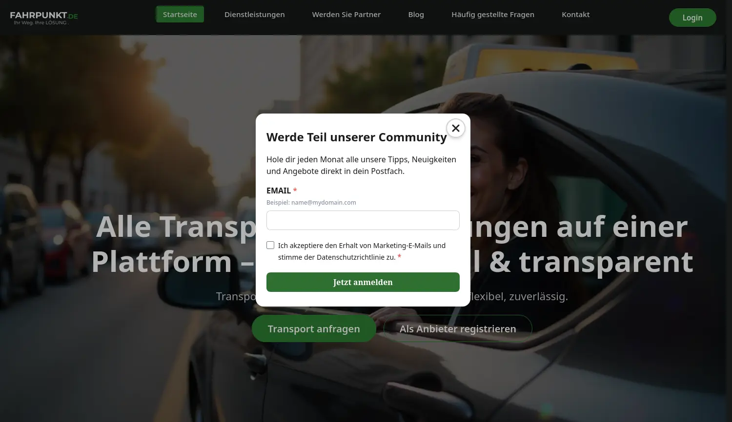 Website der Firma Fahrpunkt Mobility Solutions GmbH