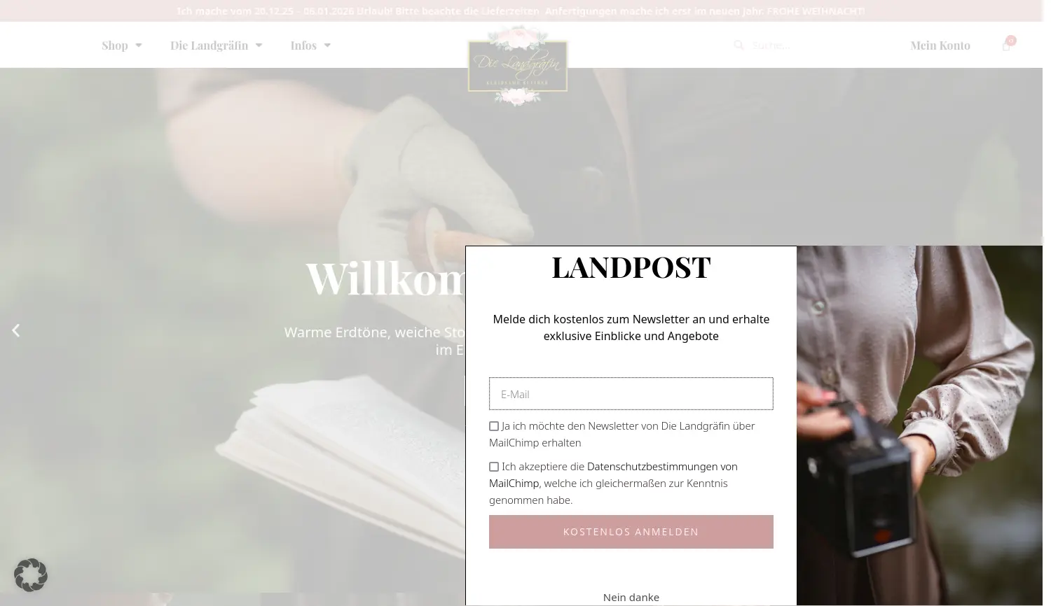 Website der Firma Die Landgräfin