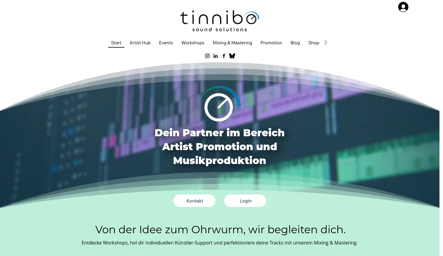 Website der Firma Toni Materne Tinnibo - Sound Solutions