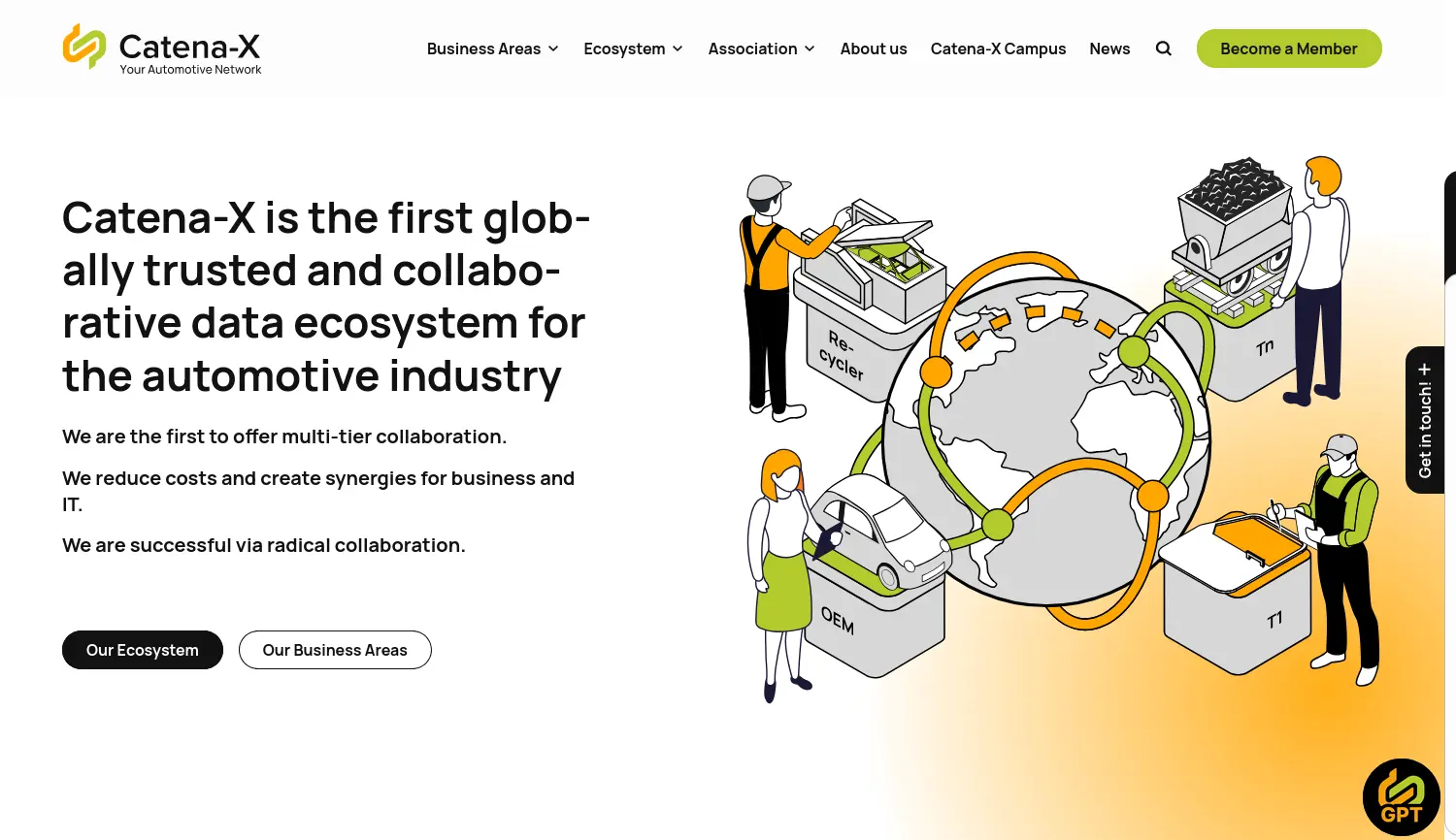 Website der Firma Catena-X Automotive Network e.V.