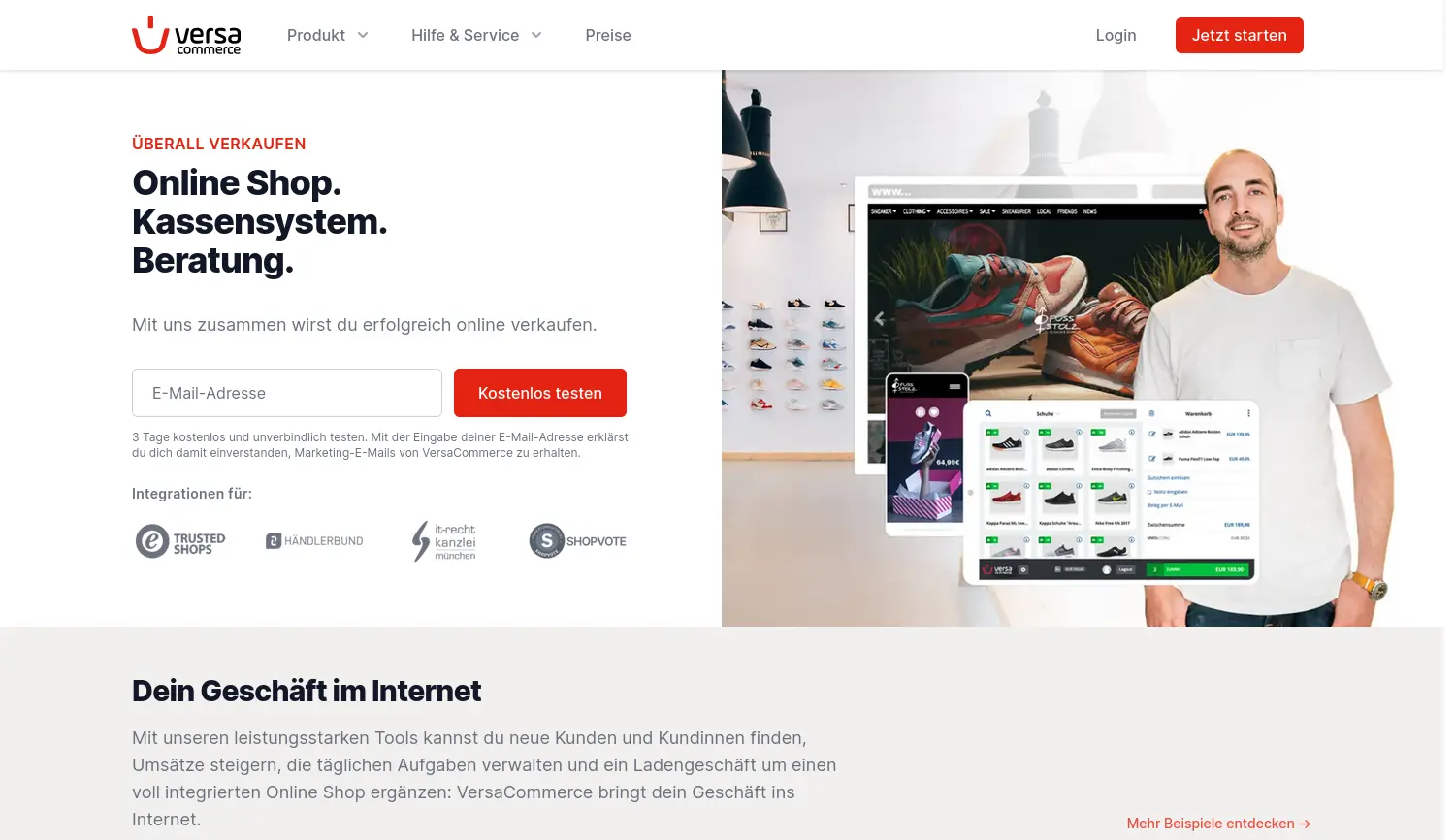 Website der Firma VersaCommerce GmbH