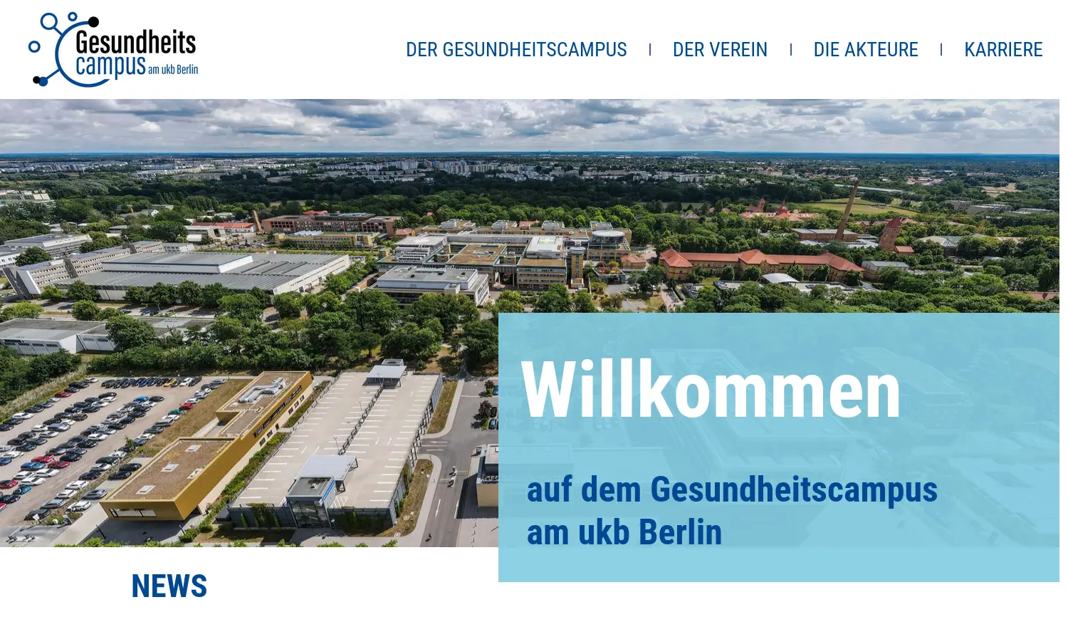 Website der Firma Gesundheitscampus am ukb Berlin e.V.