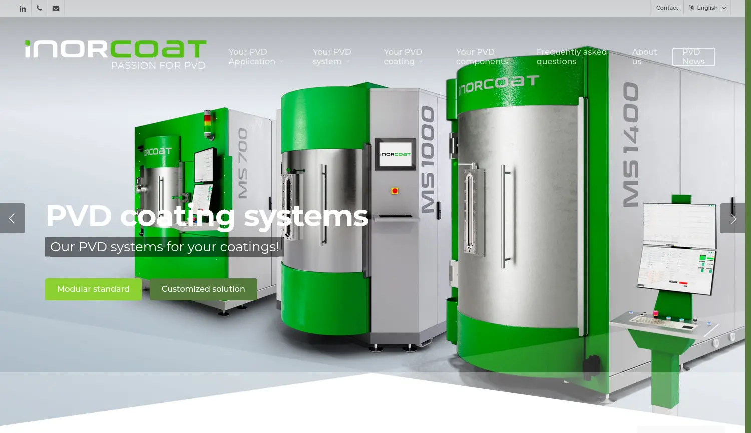 Website der Firma INOR PCT GmbH