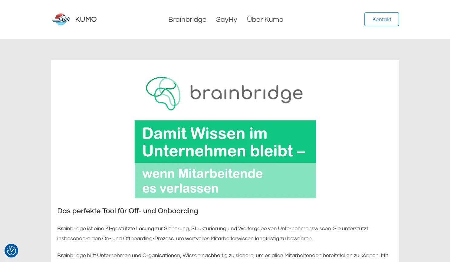 Website der Firma Kumo Cloud Solutions GmbH