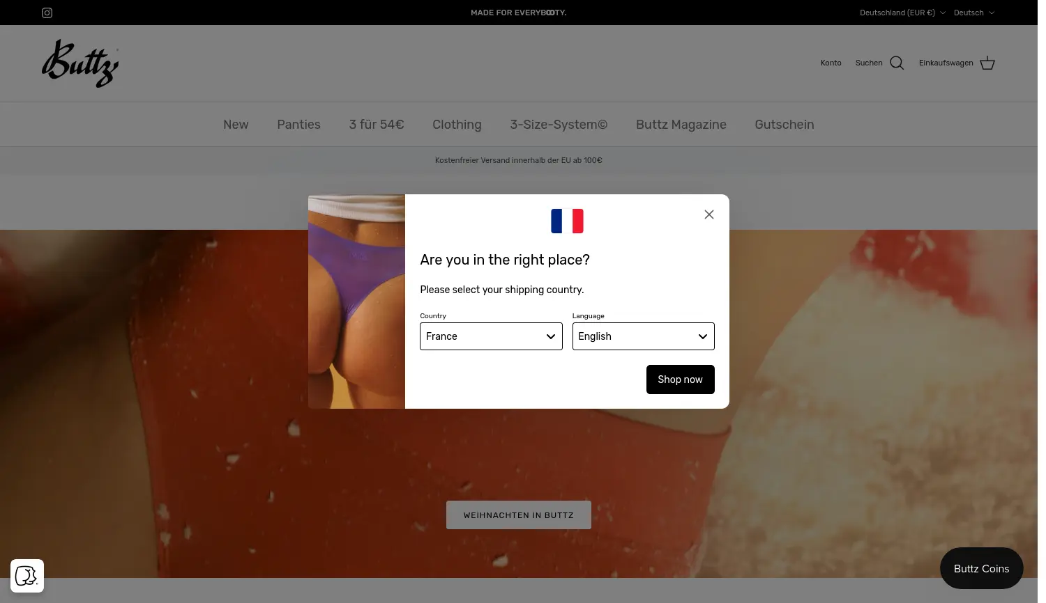 Website der Firma Buttz