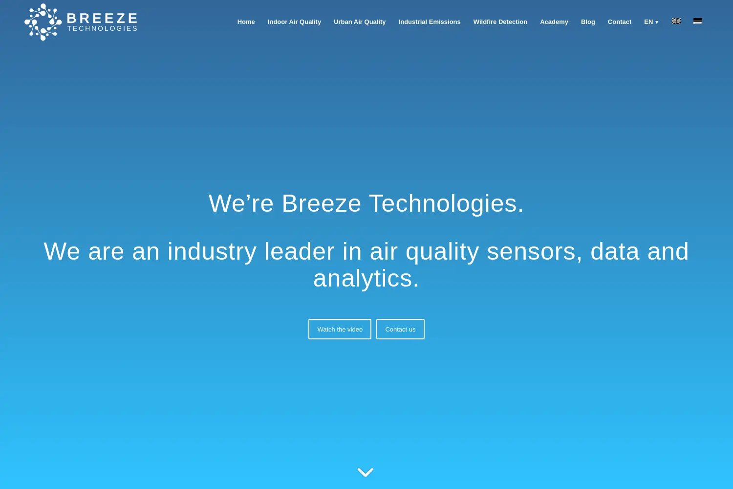 Website der Firma Breeze Technologies UG