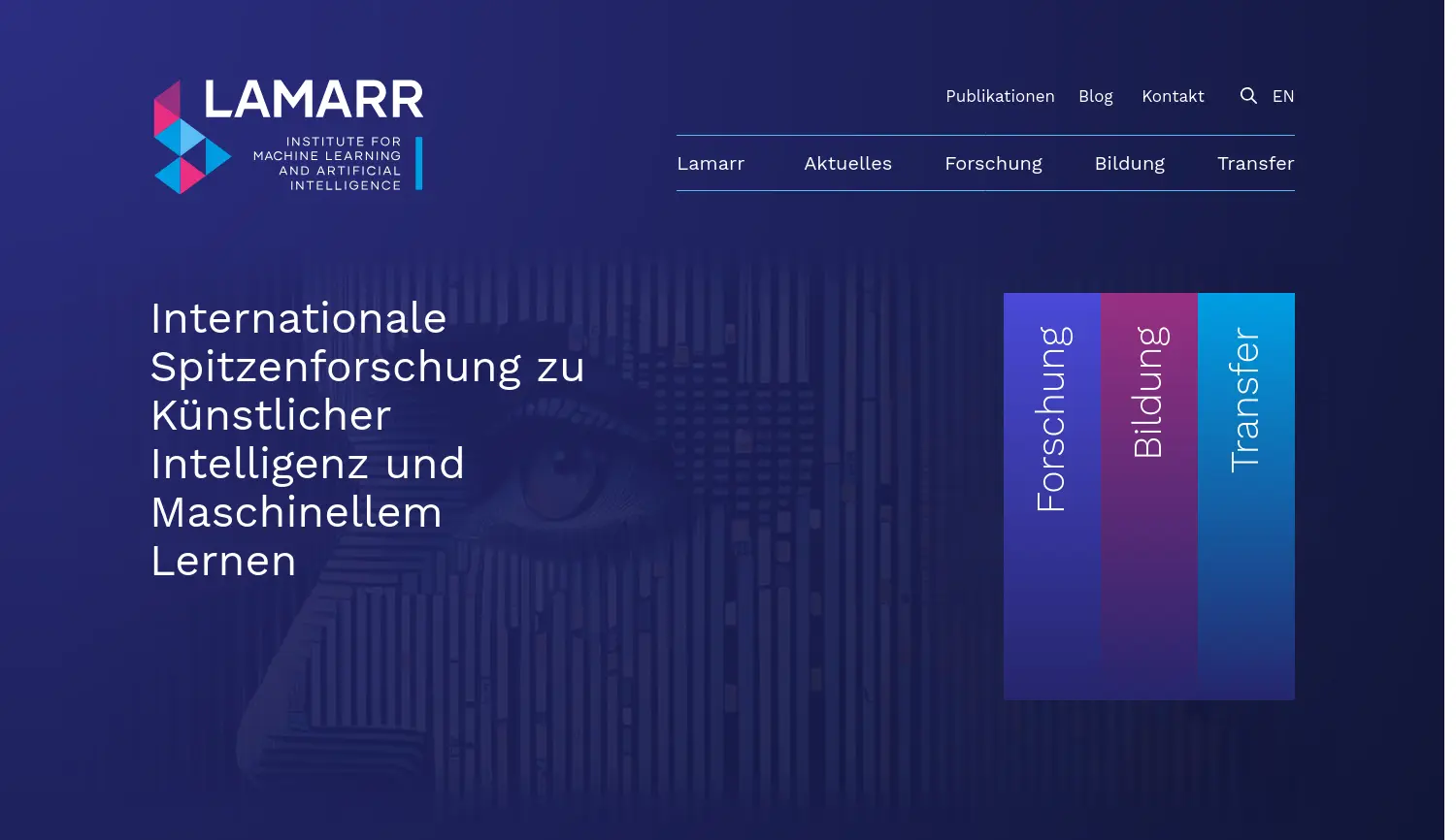 Website der Firma Lamarr-Institut für Maschinelles Lernen und Künstliche Intelligenz