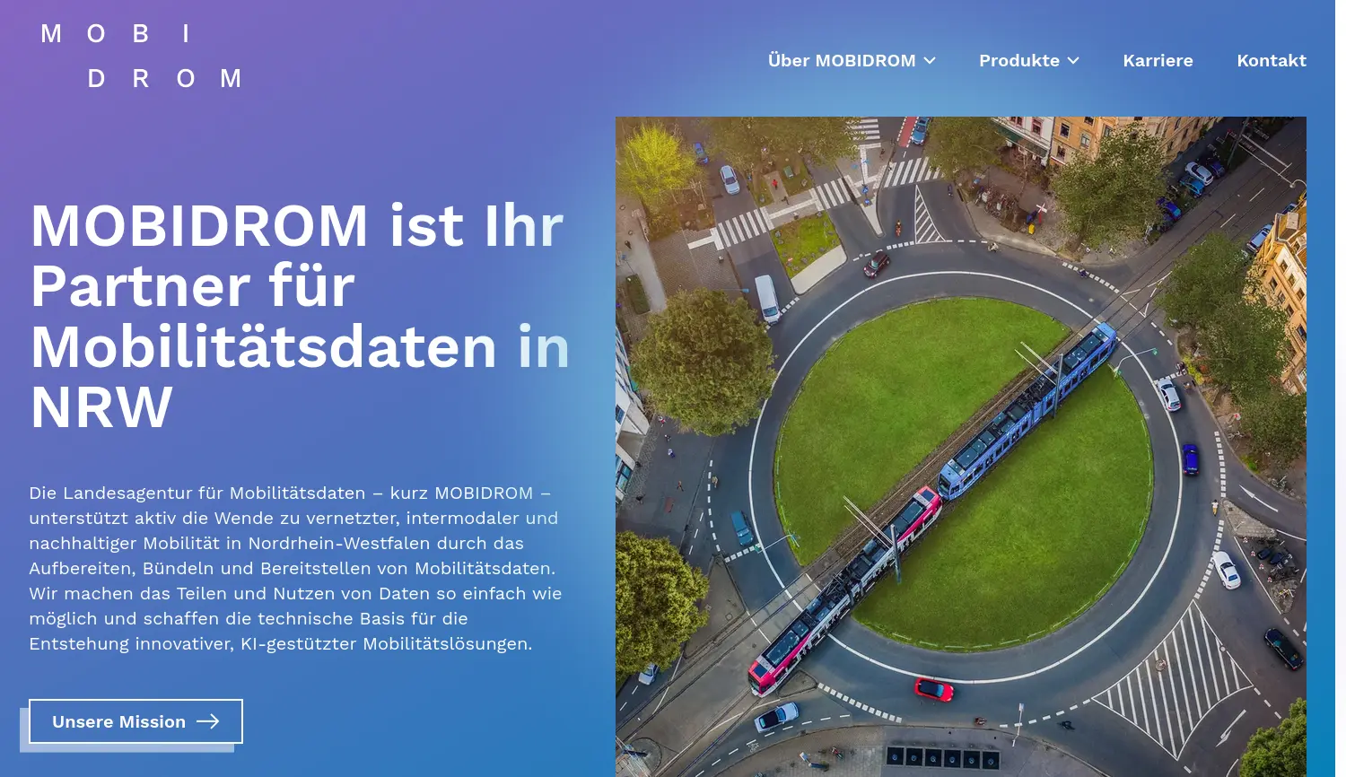 Website der Firma NRW.Mobidrom GmbH