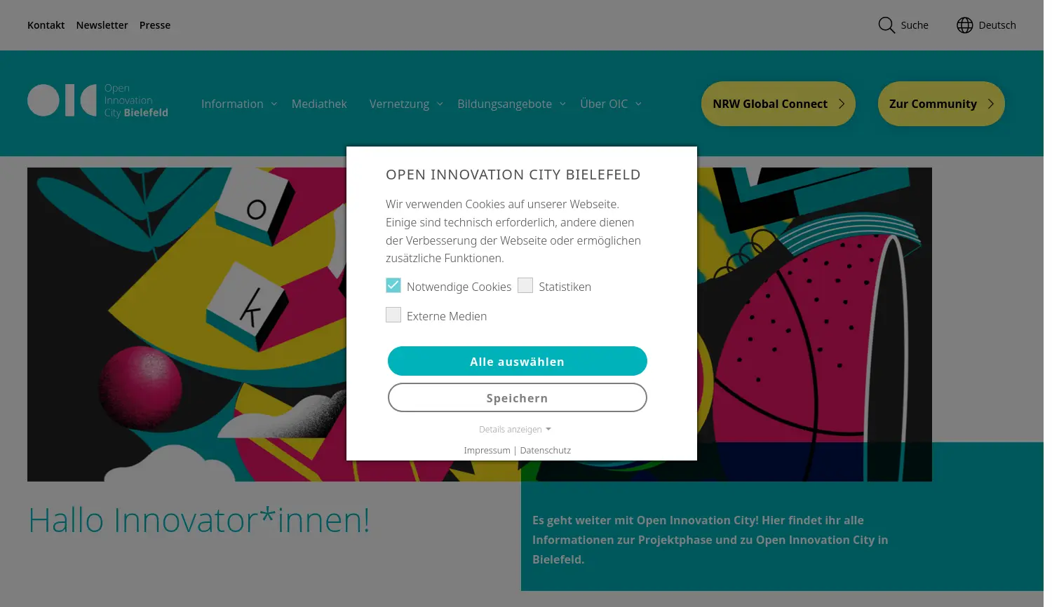 Website der Firma Stadt Bielefeld