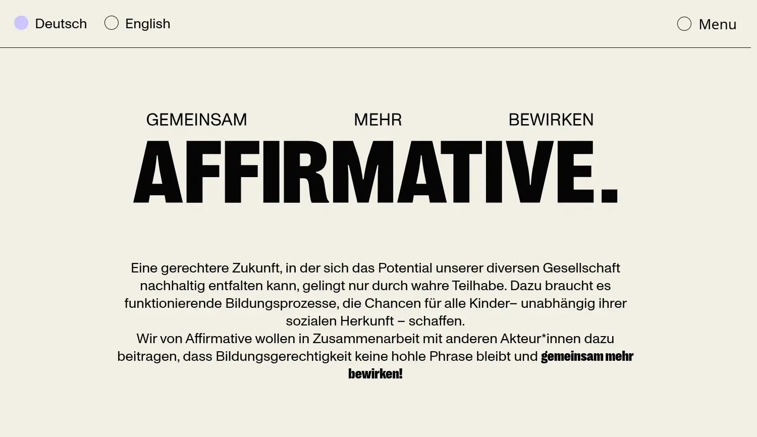 Website der Firma ABF Affirmative gGmbH