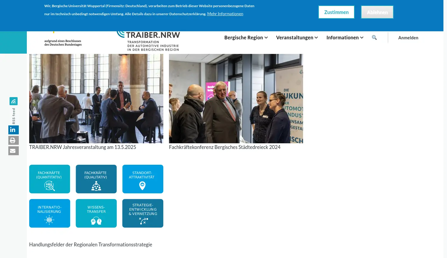 Website der Firma Bergische Universität Wuppertal