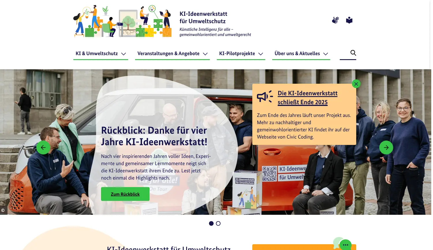 Website der Firma Zukunft – Umwelt – Gesellschaft (ZUG) gGmbH