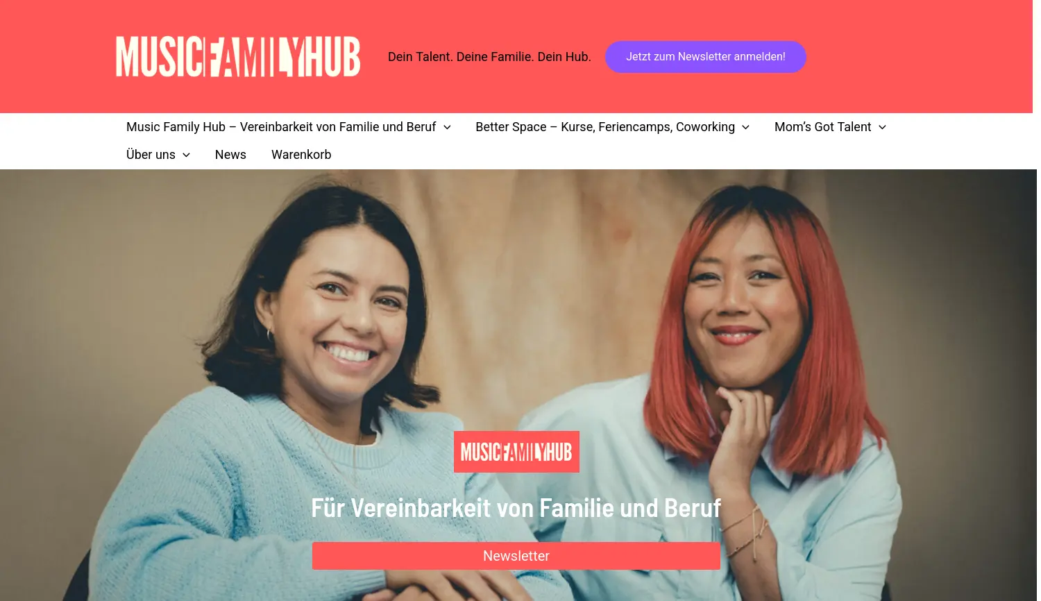 Website der Firma Music Family Hub