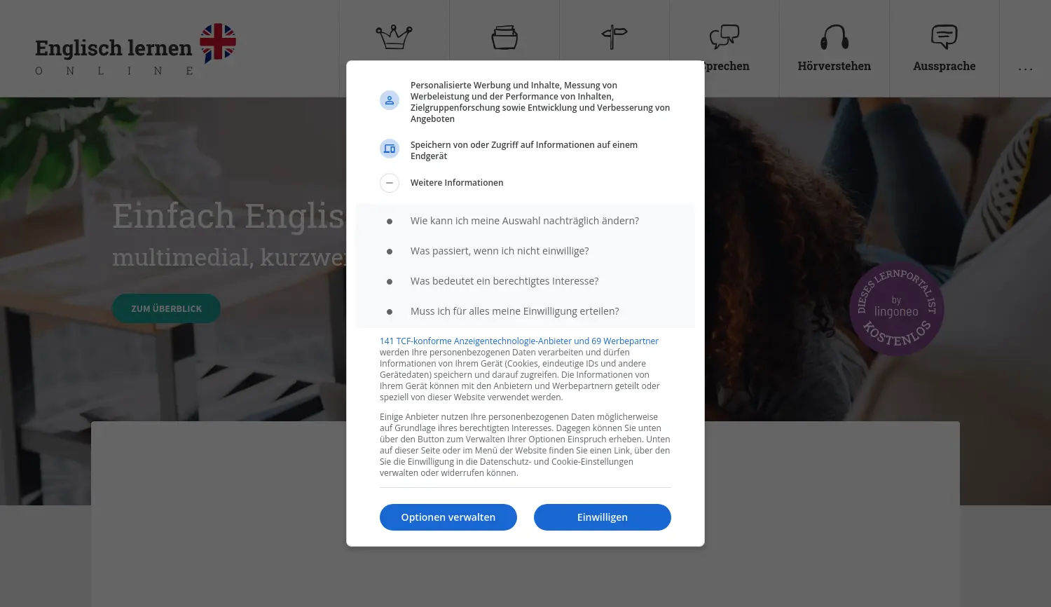 Website der Firma Lingoneo GmbH