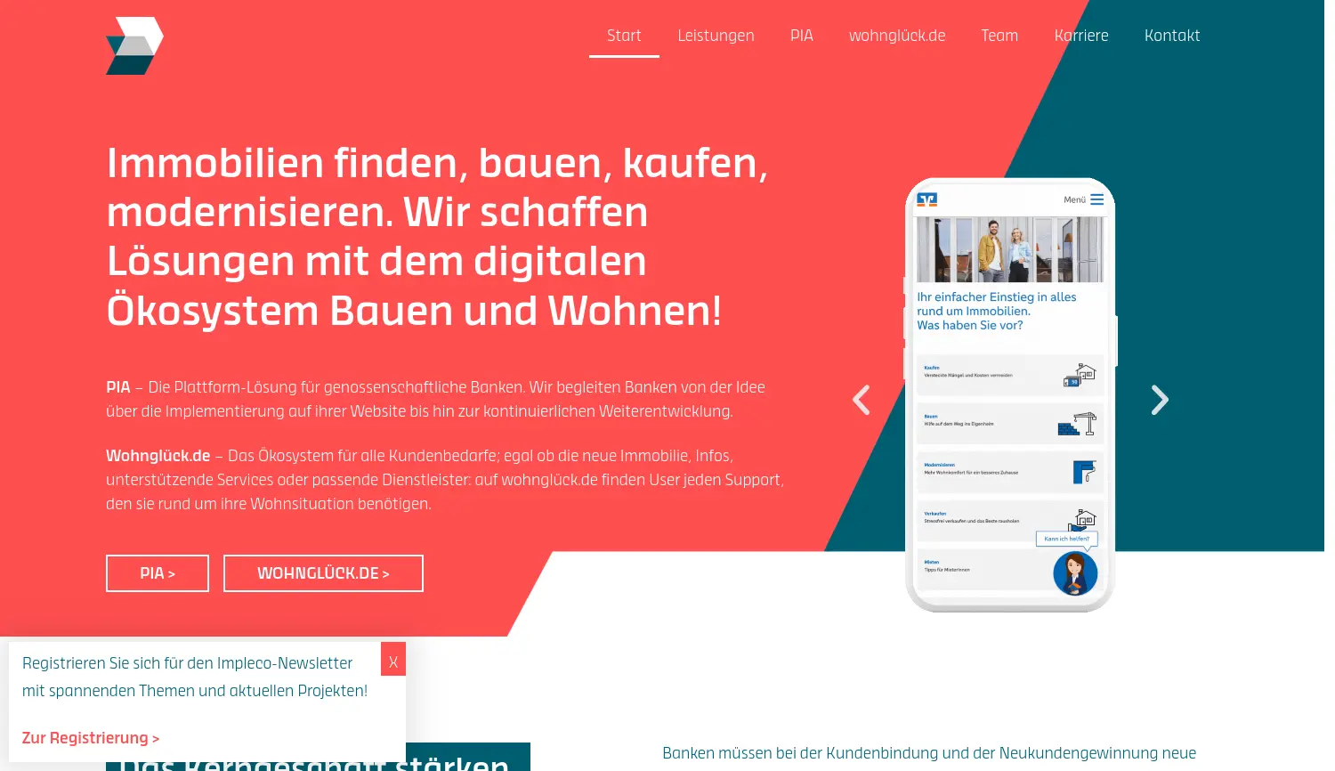 Website der Firma Impleco GmbH