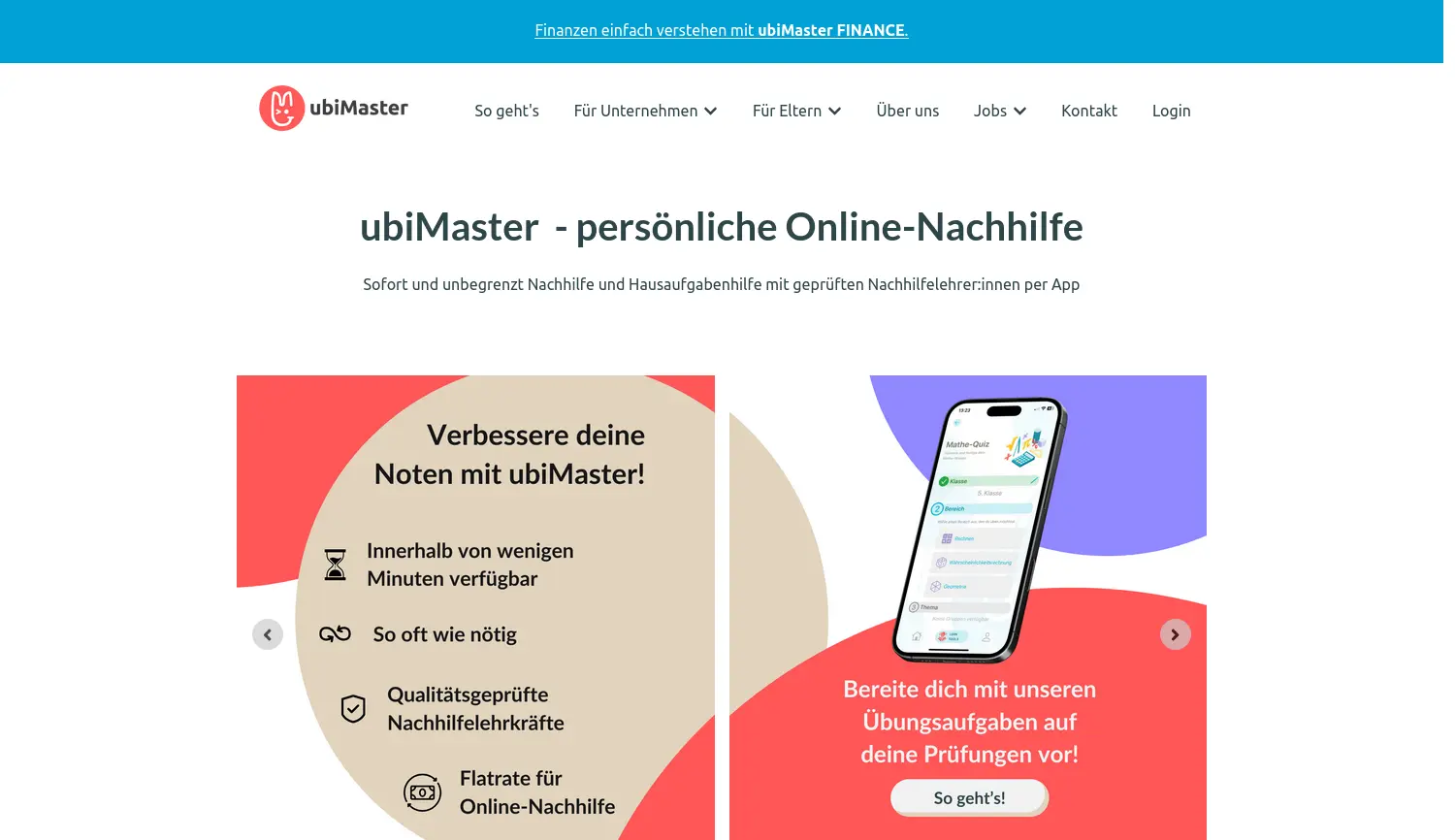 Website der Firma ubiLearning Solutions GmbH
