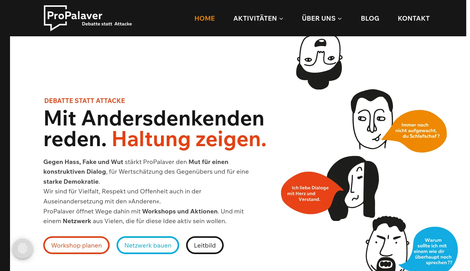 Website der Firma Scharlatan - Theater für Veränderung GmbH