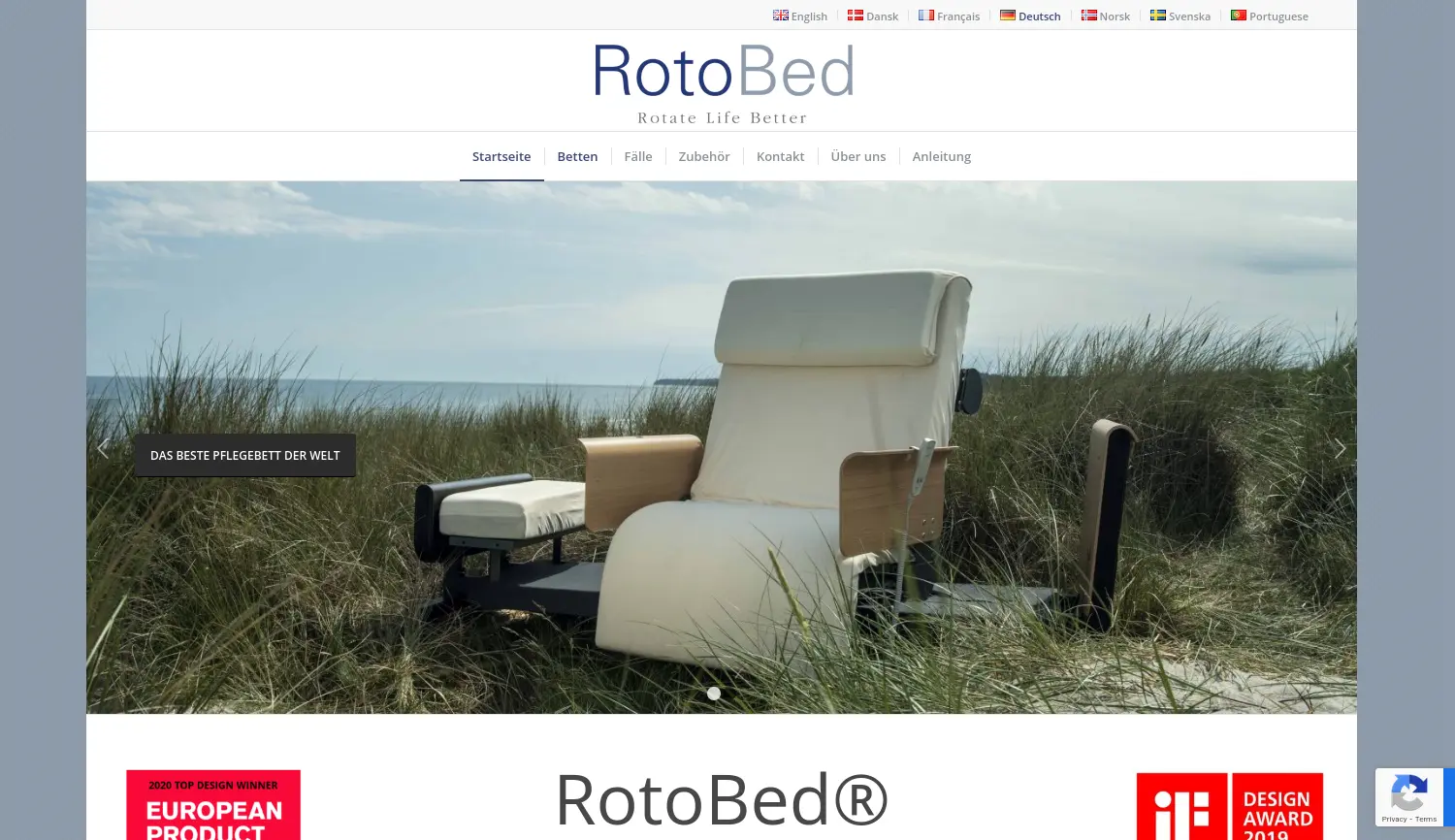 Website der Firma RotoBed