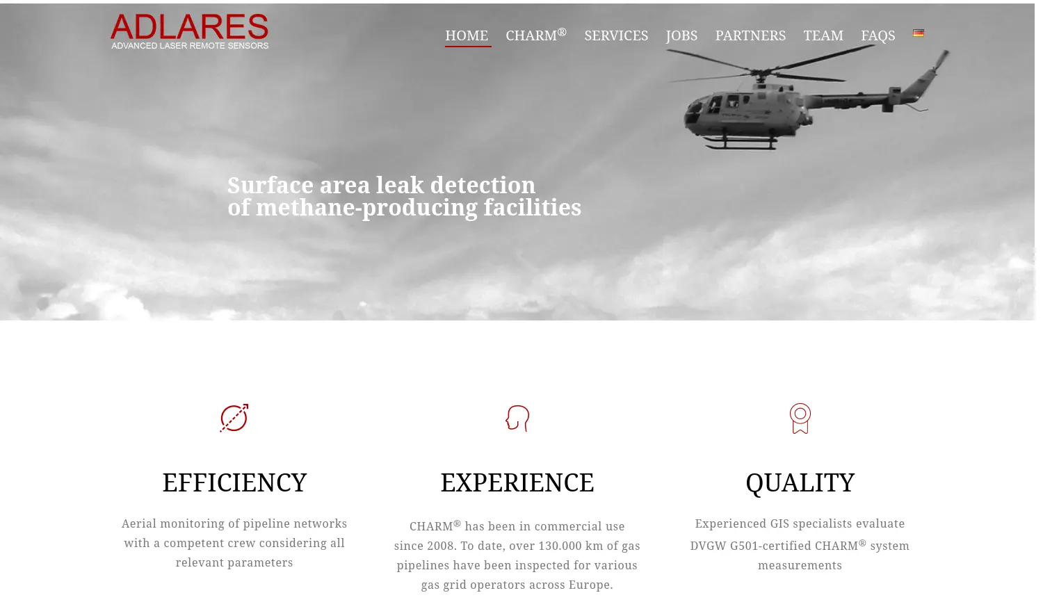 Website der Firma ADLARES GmbH