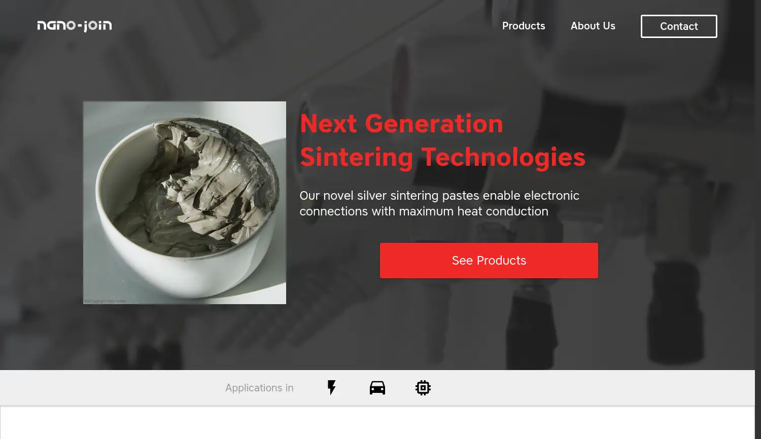 Website der Firma Nano-Join GmbH