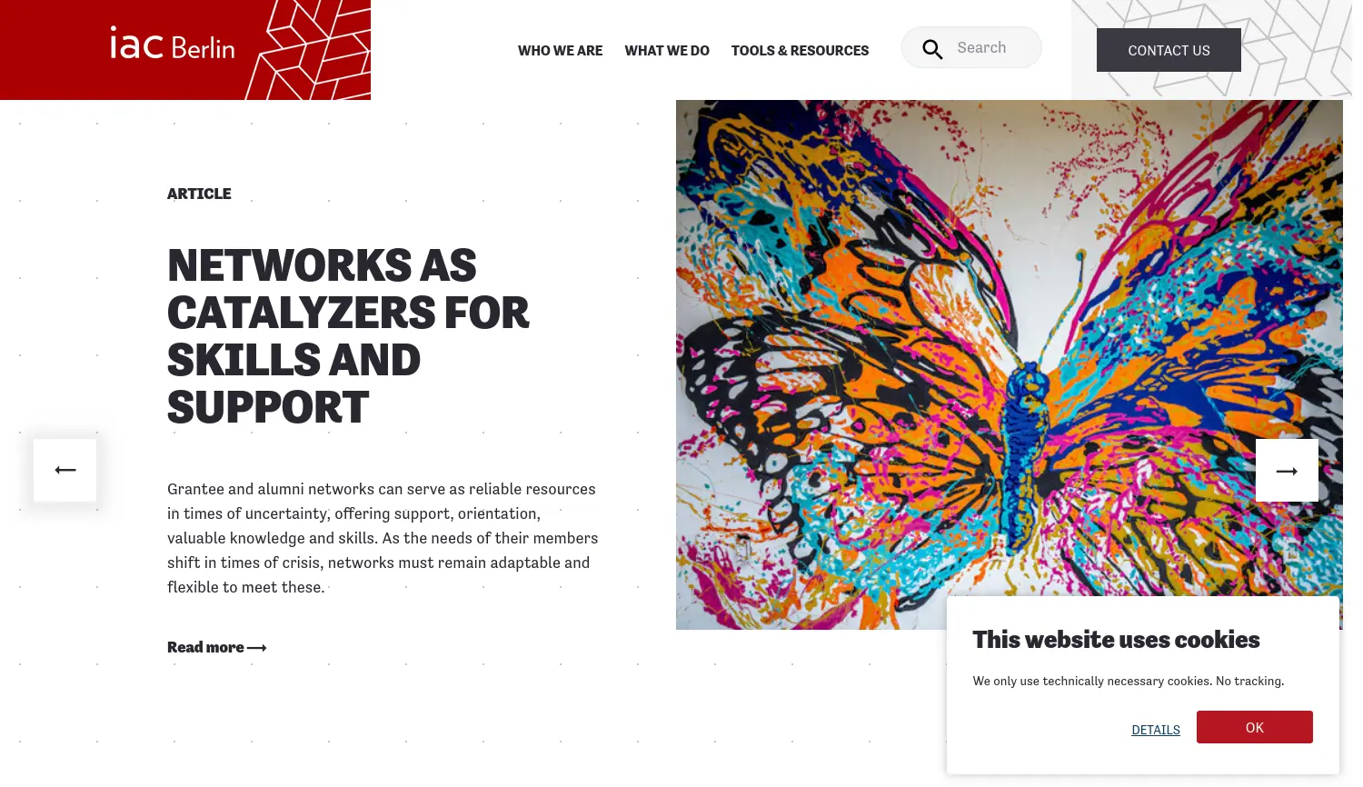 Website der Firma International Alumni Center