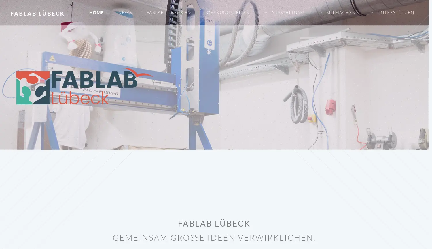 Website der Firma FabLab Lübeck e. V.