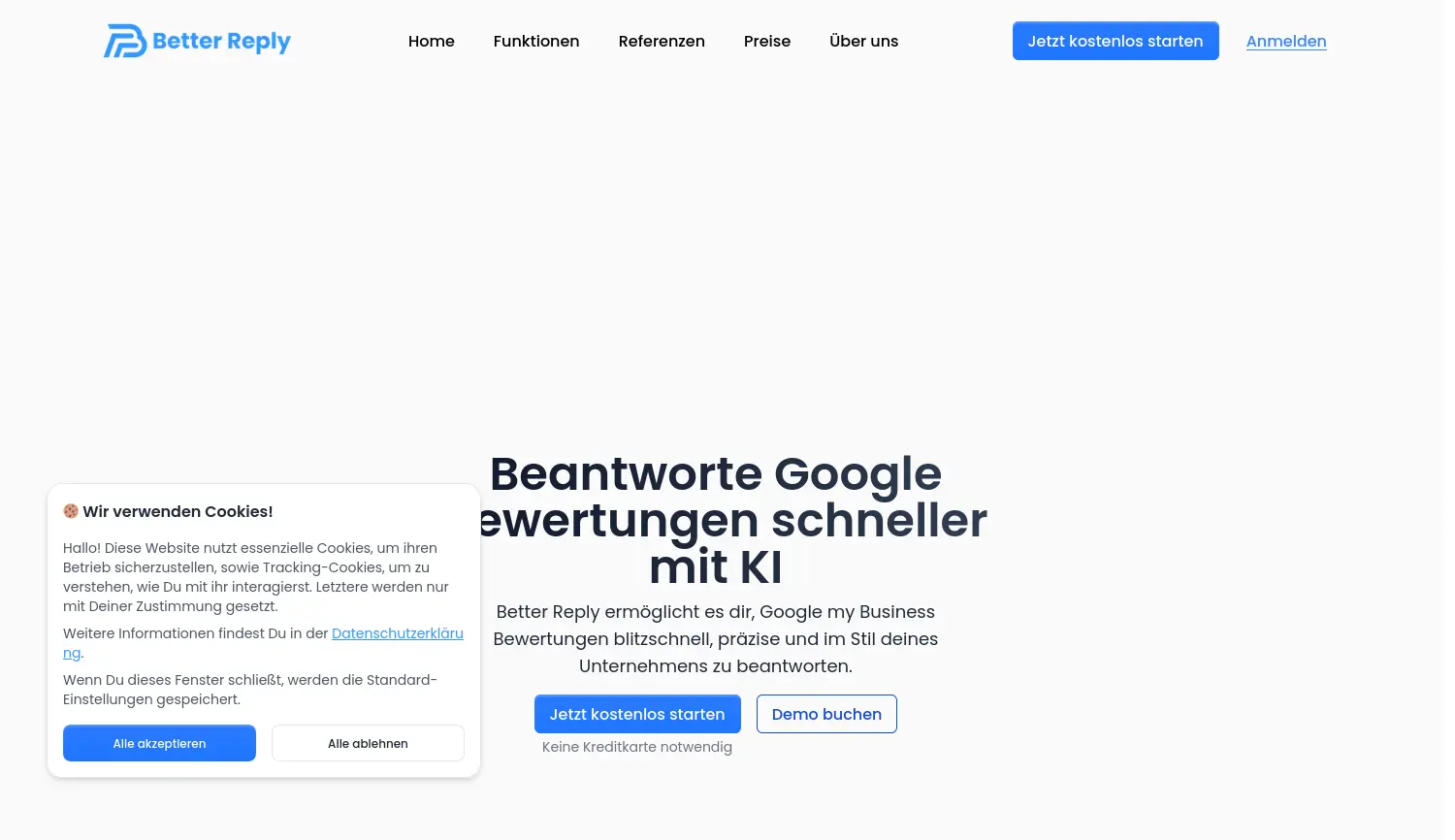 Website der Firma BetterReply GmbH