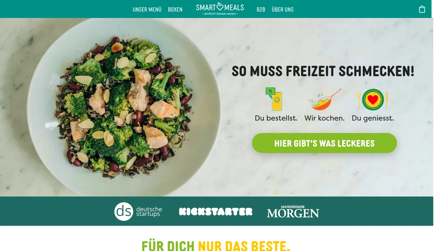 Website der Firma Smart Meals GmbH
