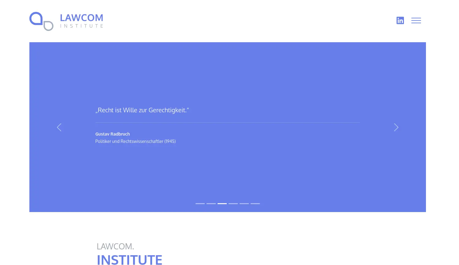 Website der Firma LawCom.Institute GmbH