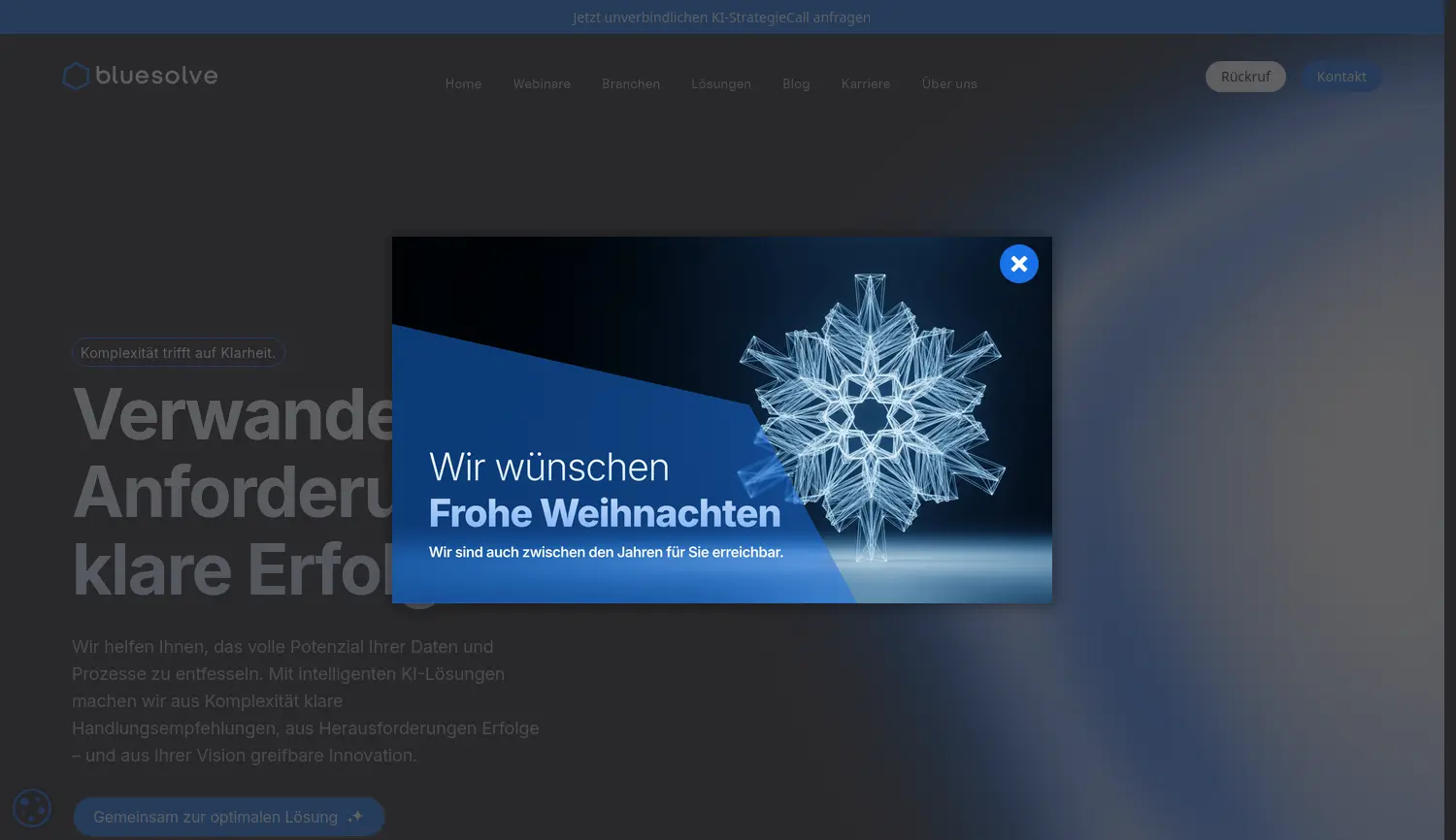 Website der Firma bluesolve GmbH
