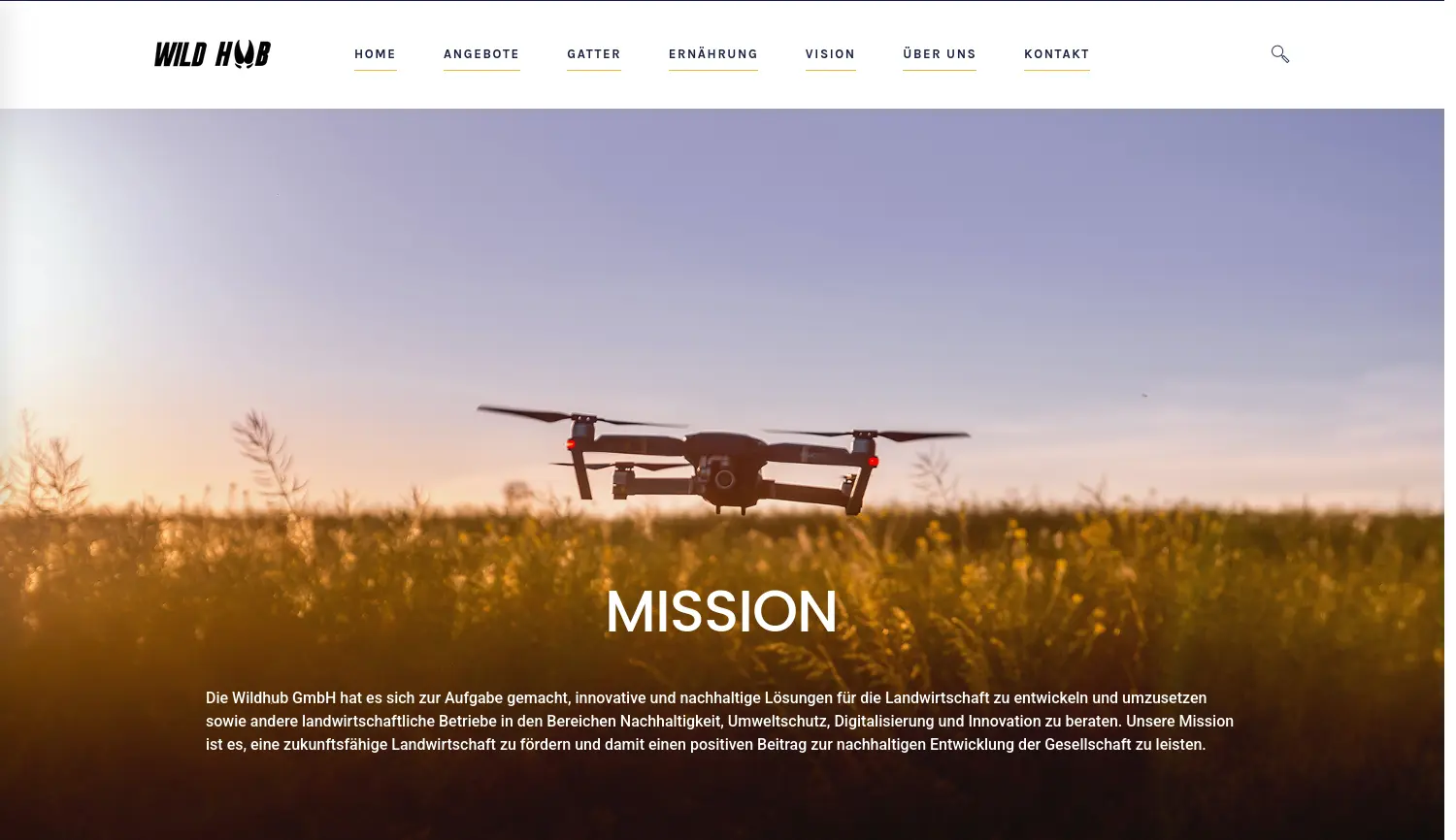 Website der Firma Wild Hub GmbH