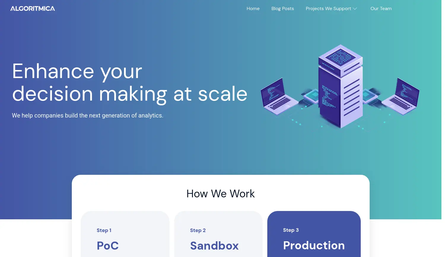 Website der Firma Algoritmica GmbH