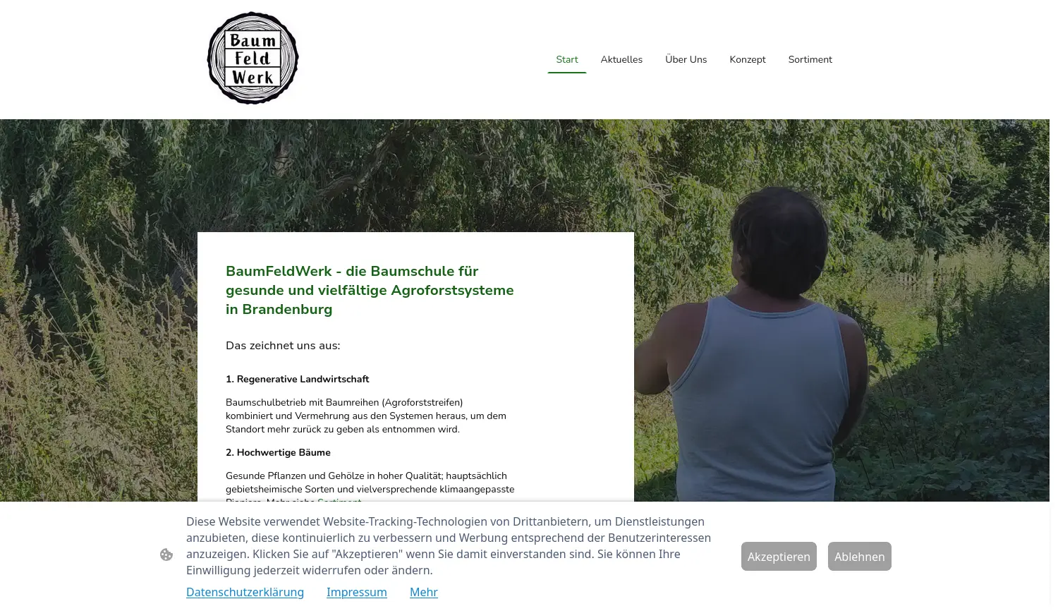 Website der Firma BaumFeldWerk UG (haftungsbeschränkt)