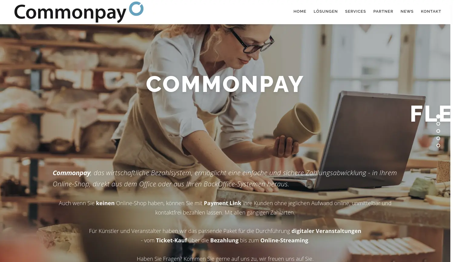 Website der Firma Commonpay GmbH